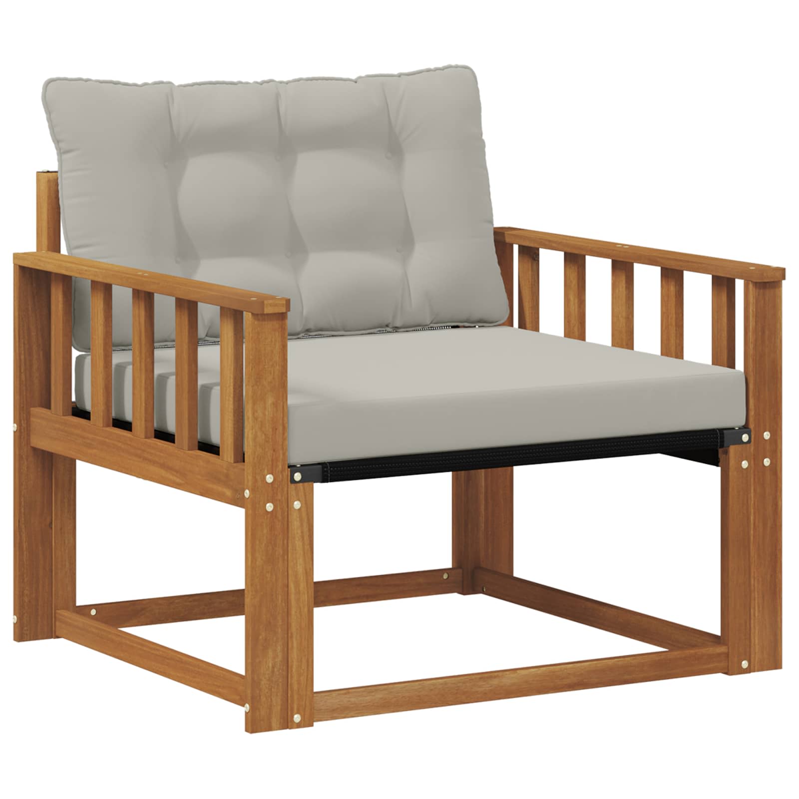 Set vanjskih sofa Čvrsto drvo akacije i Textilene Prirodna