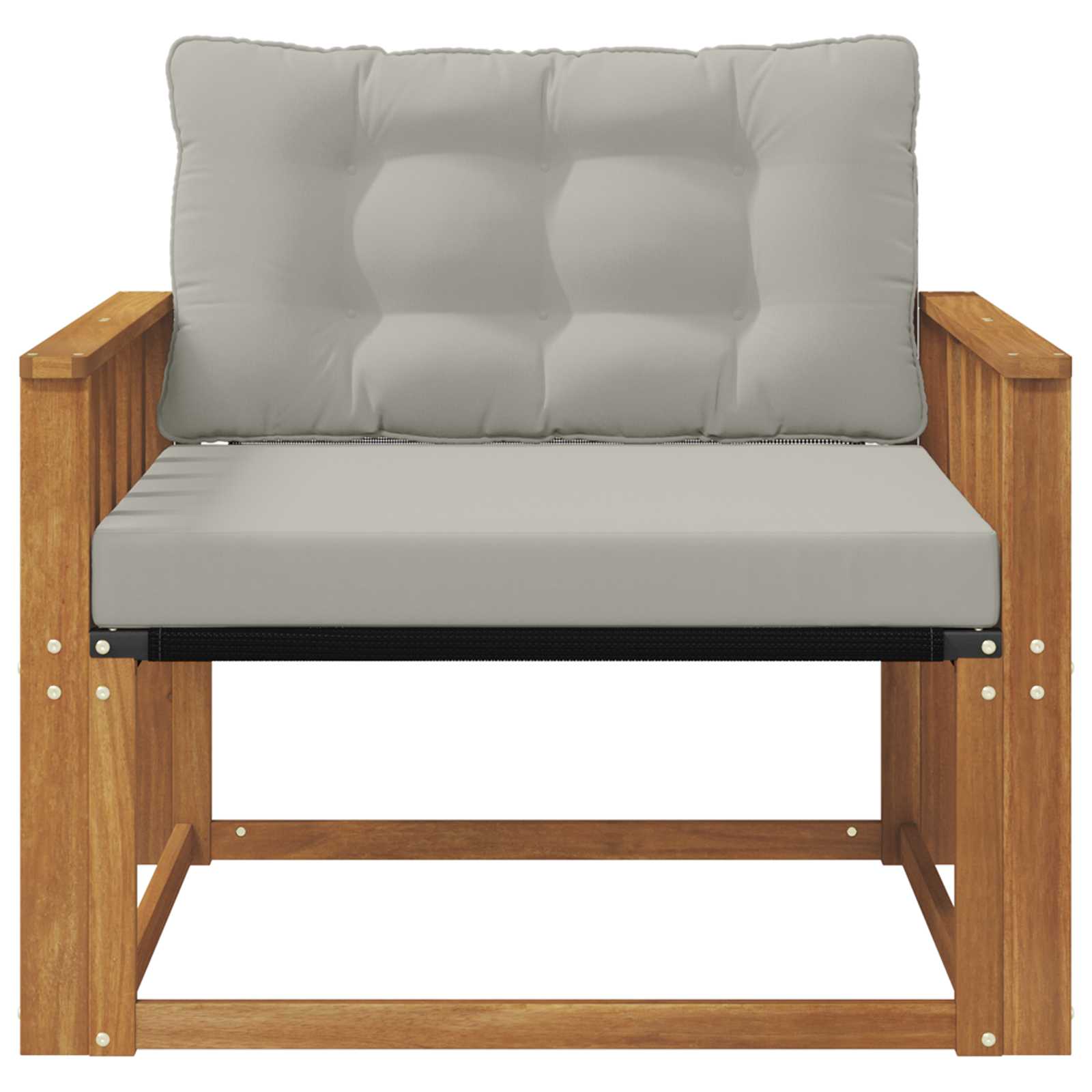 Set vanjskih sofa Čvrsto drvo akacije i Textilene Prirodna