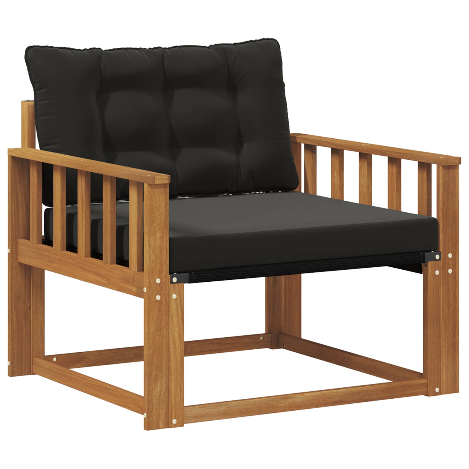 Set vanjskih sofa Čvrsto drvo akacije i Textilene Prirodna