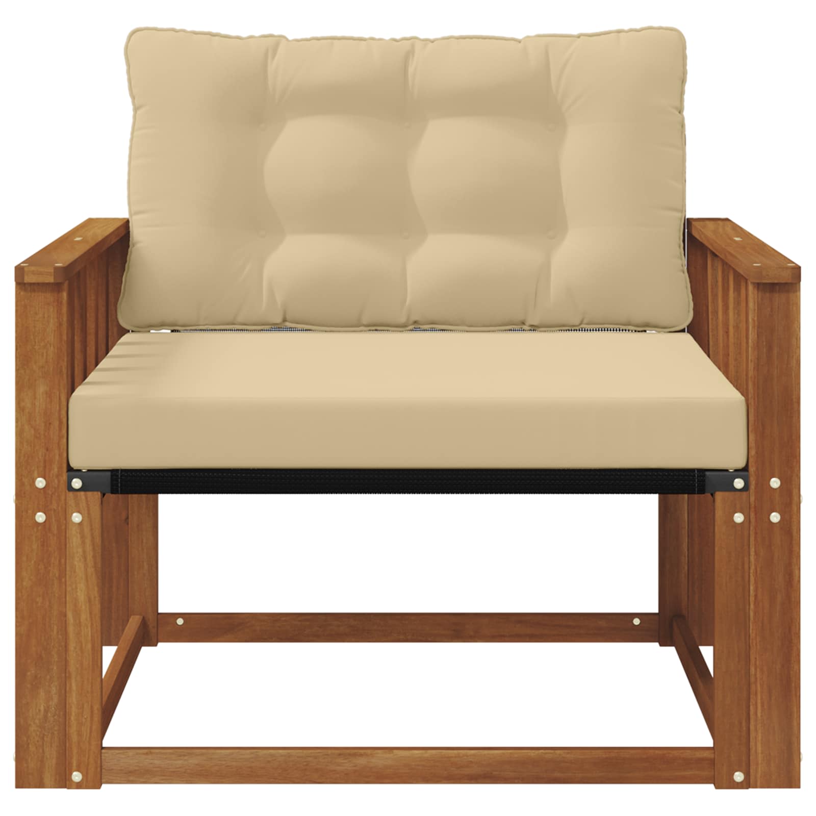 Set vanjskih sofa Čvrsto drvo akacije i Textilene Prirodna
