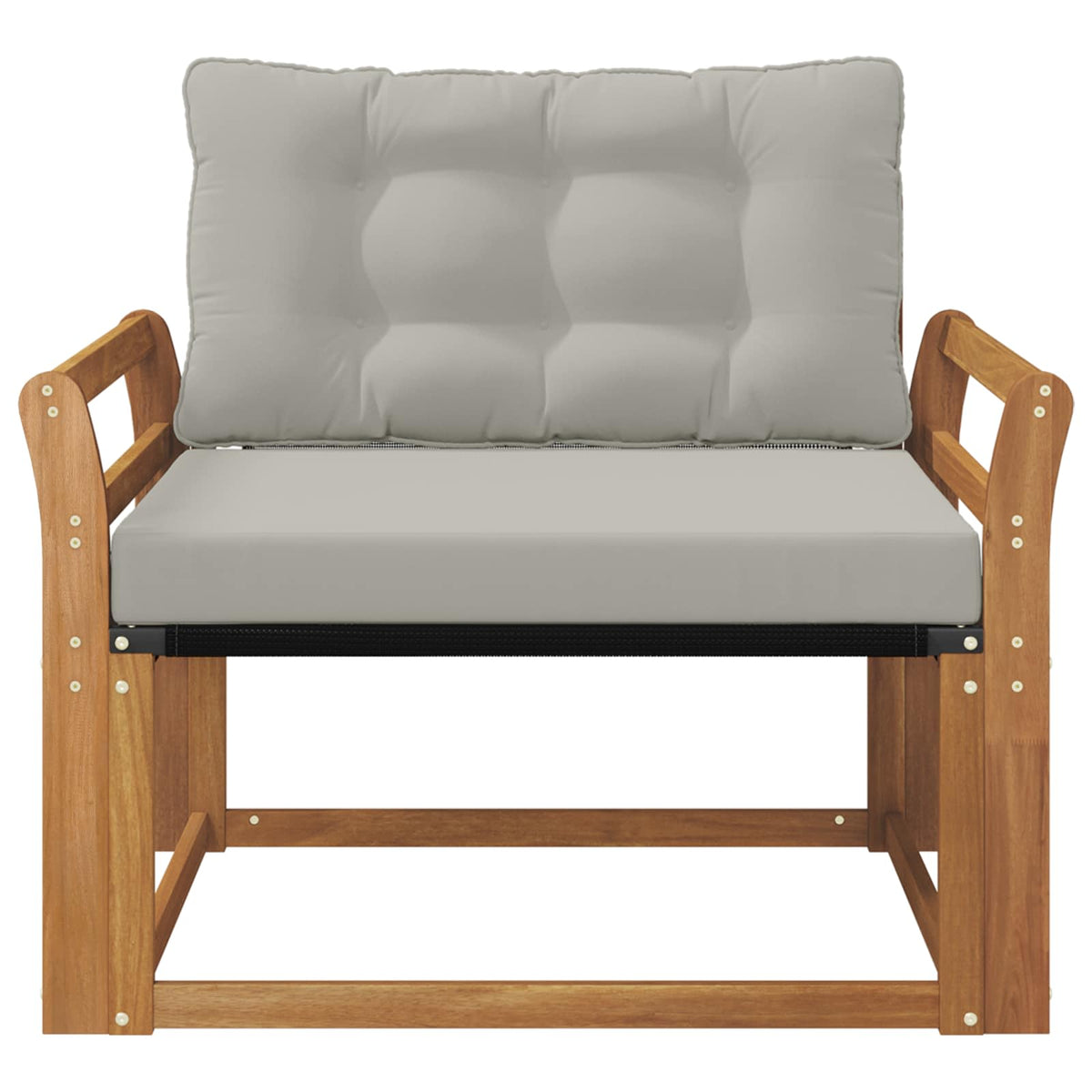 Set vanjskih sofa Čvrsto drvo akacije i Textilene Prirodna Smeđa 95,5 x 83 x 73 cm