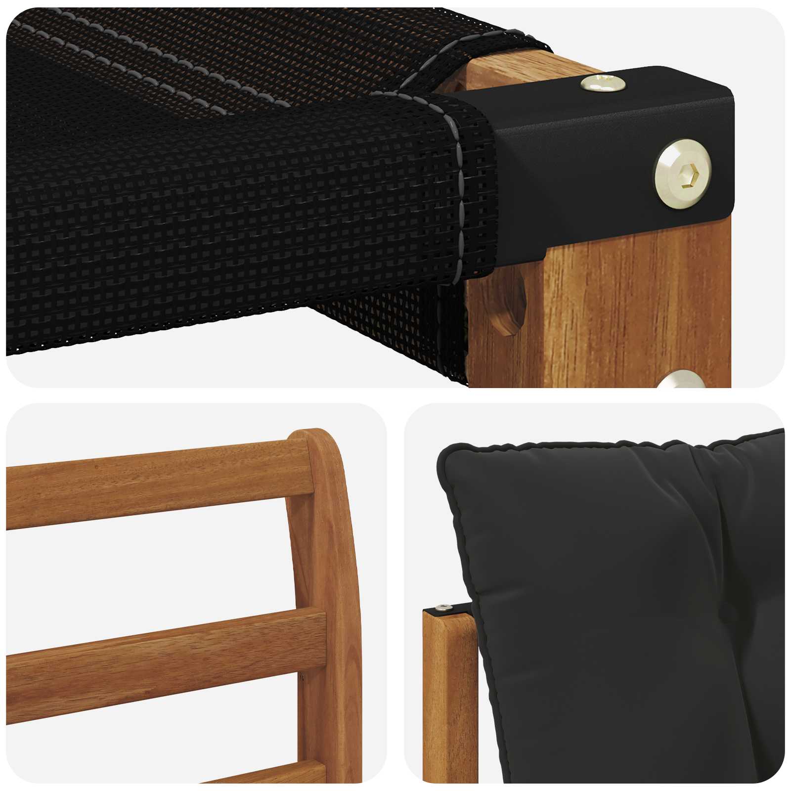 Set vanjskih sofa Čvrsto drvo akacije i Textilene Prirodna
