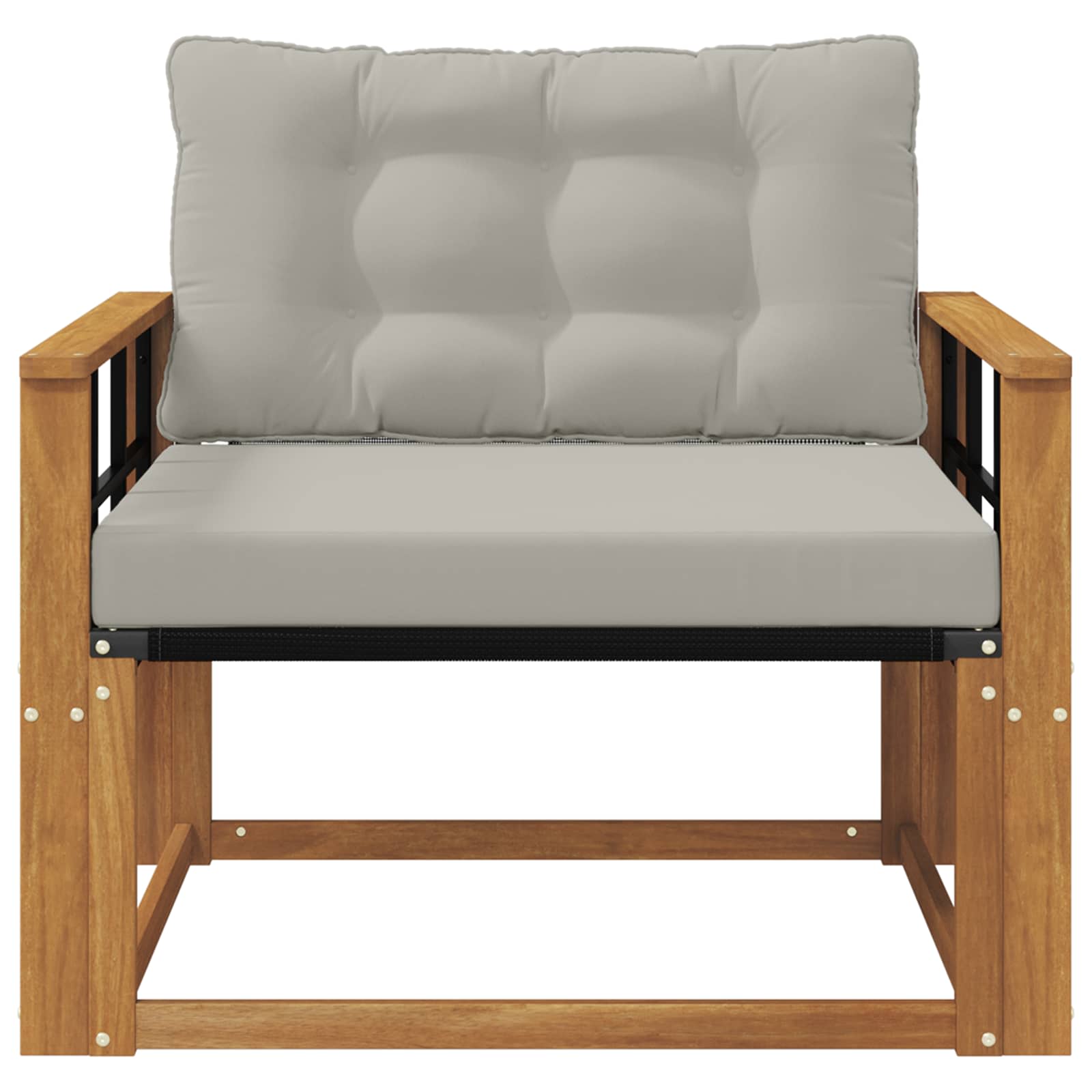 Set vanjskih sofa Čvrsto drvo akacije i Textilene Prirodna