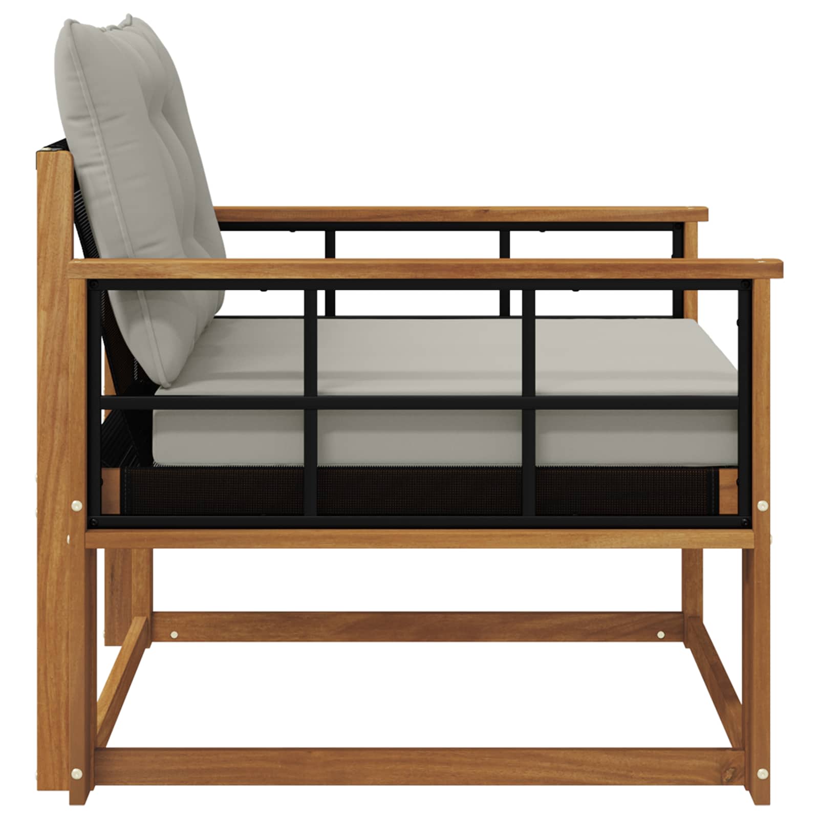 Set vanjskih sofa Čvrsto drvo akacije i Textilene Prirodna