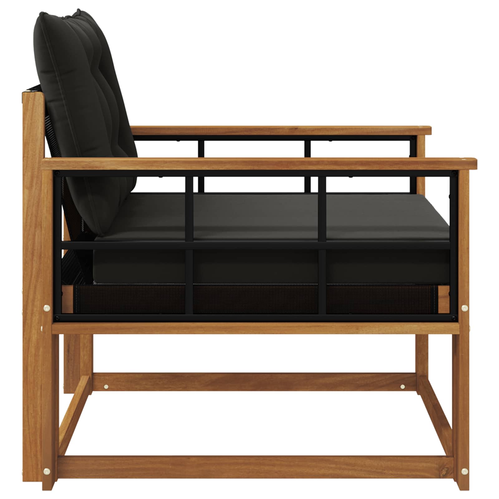Set vanjskih sofa Čvrsto drvo akacije i Textilene Prirodna
