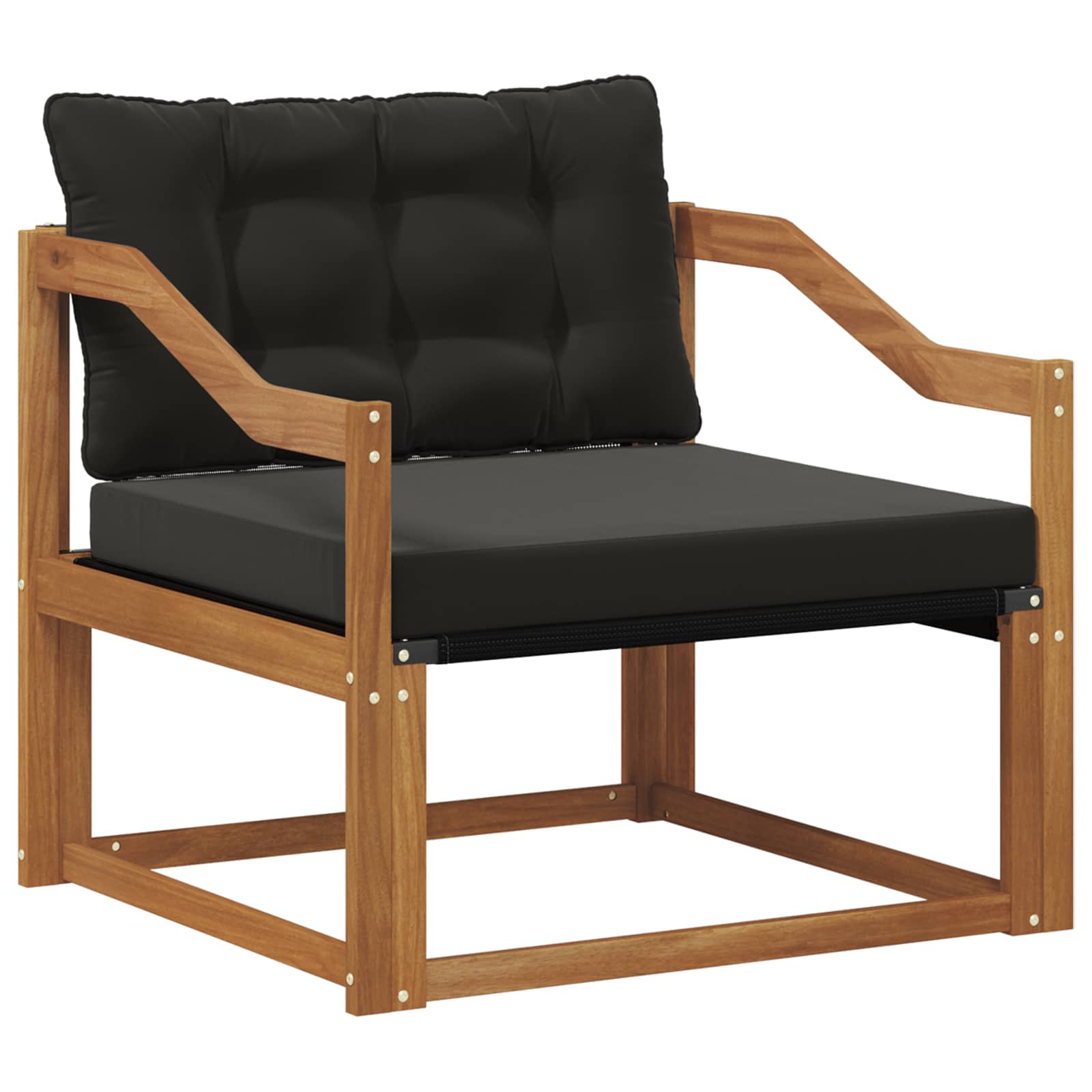 Set vanjskih sofa Čvrsto drvo akacije i Textilene Prirodna