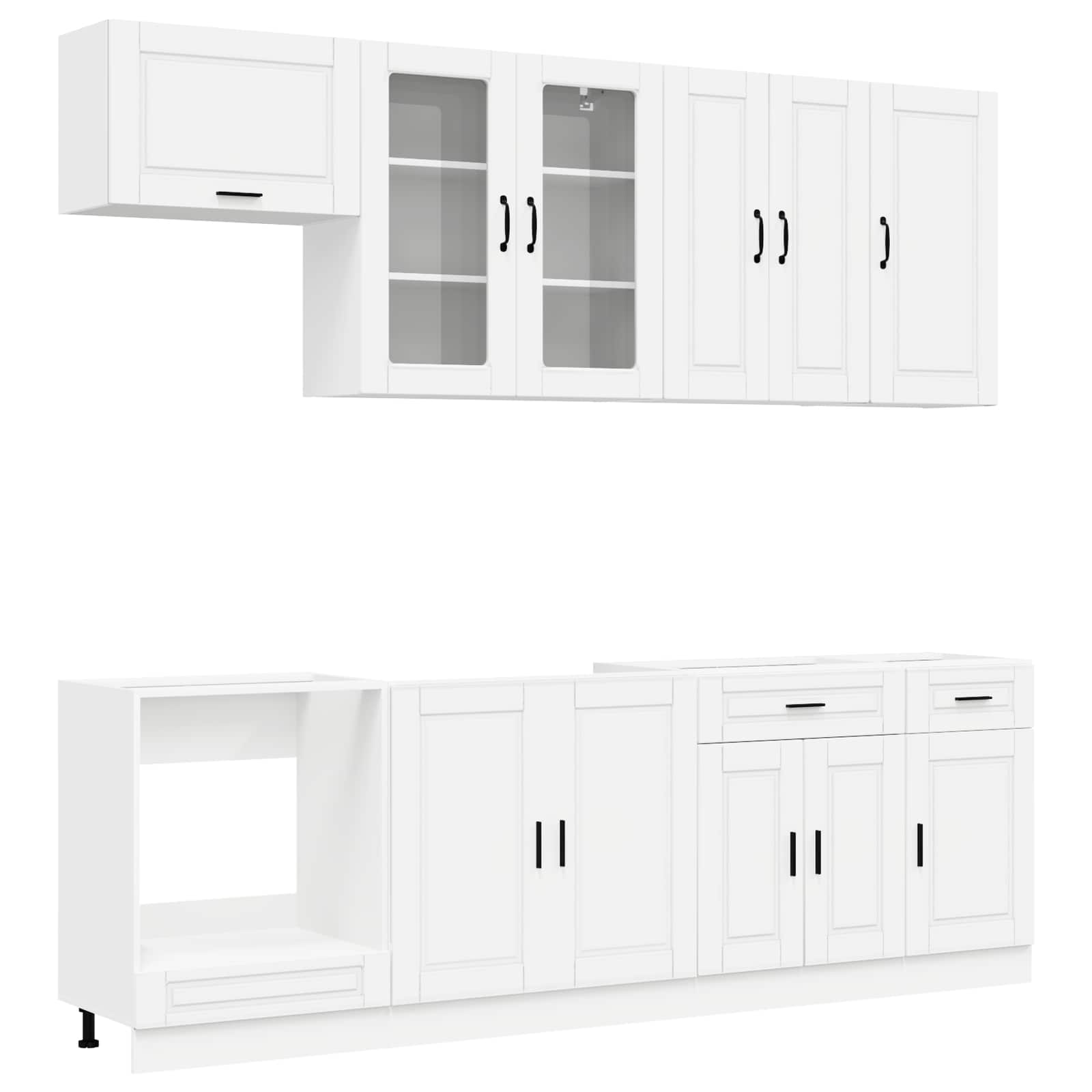 Kuhinjska jedinica PORTO 8 pcs Bijela Konstruirano drvo