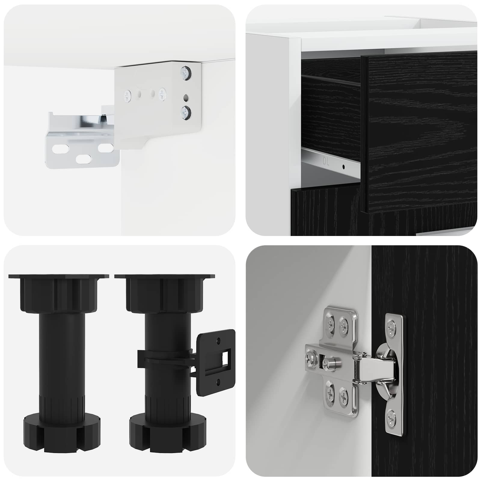 Kuhinjska jedinica LYON 8 pcs Crni hrast Konstruirano drvo