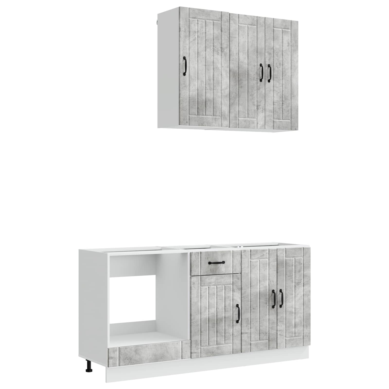 Kuhinjska jedinica LUCCA 5 pcs Betonska siva Konstruirano drvo