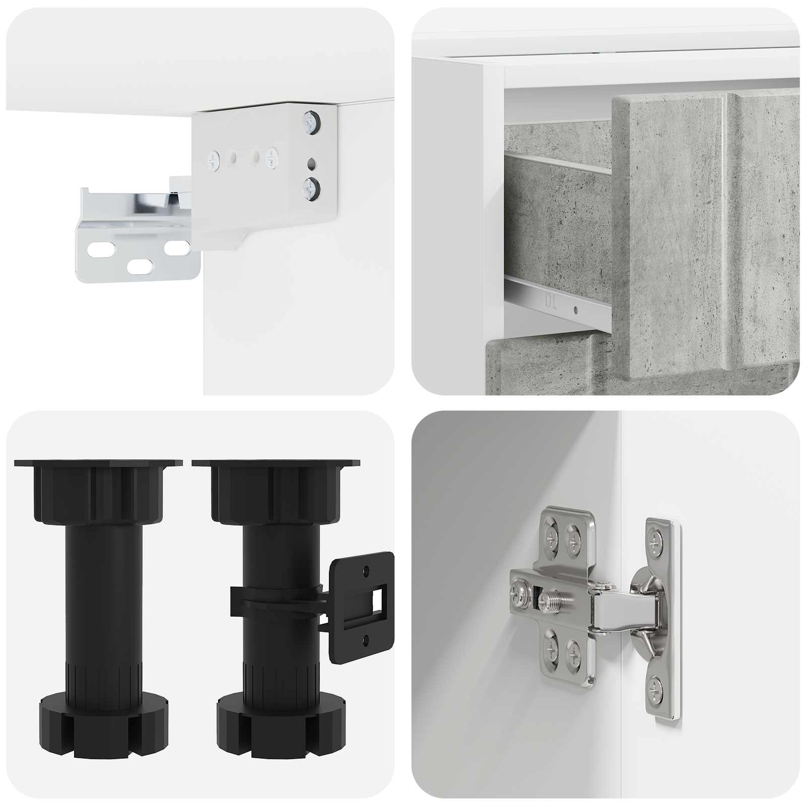 Kuhinjska jedinica LUCCA 5 pcs Betonska siva Konstruirano drvo