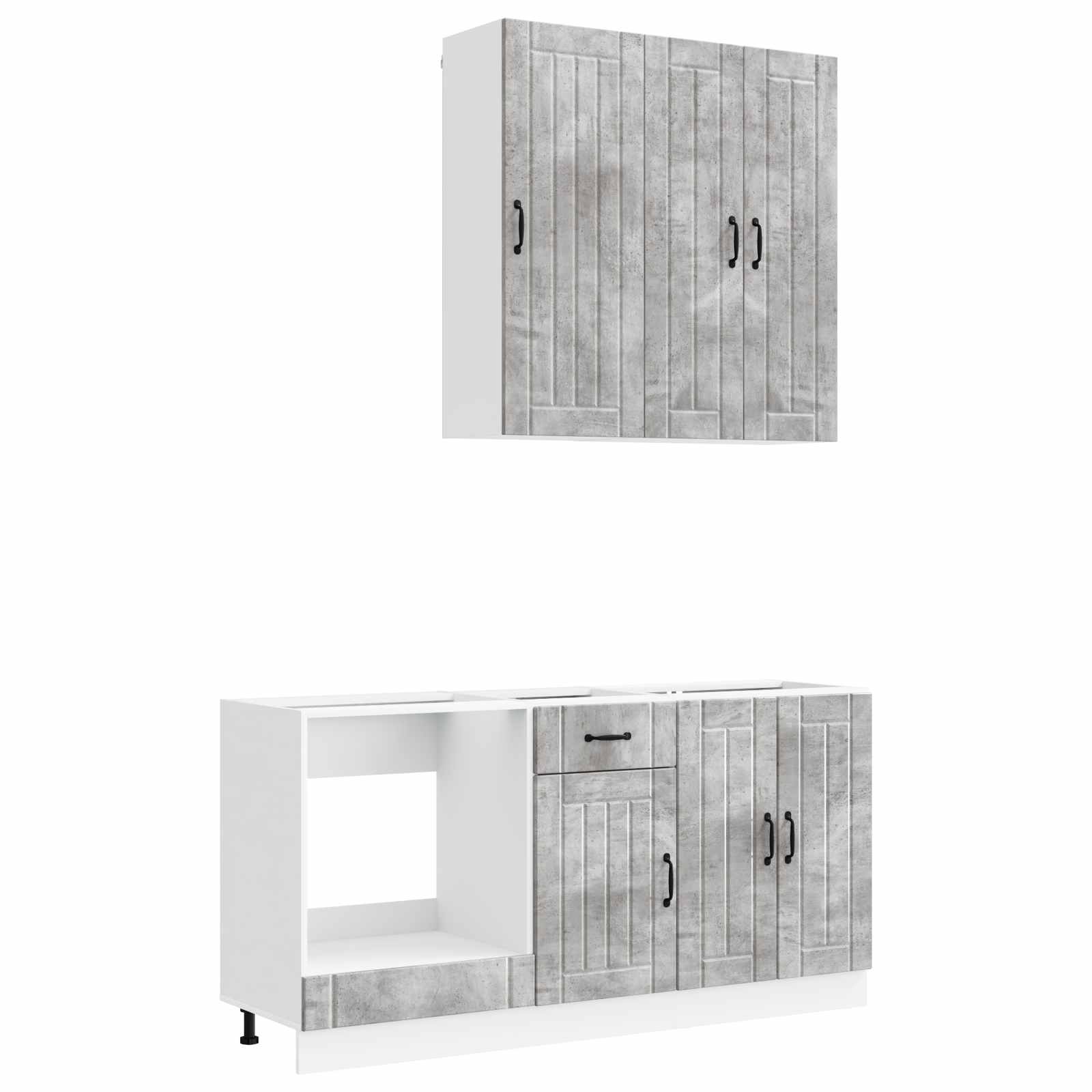 Kuhinjska jedinica LUCCA 5 pcs Betonska siva Konstruirano drvo