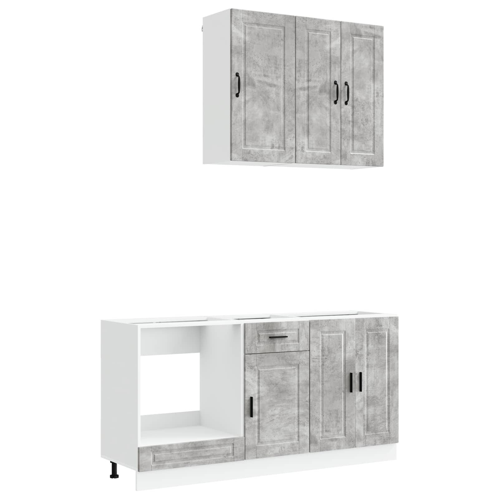 Kuhinjska jedinica PORTO 5 pcs Betonska siva Konstruirano drvo