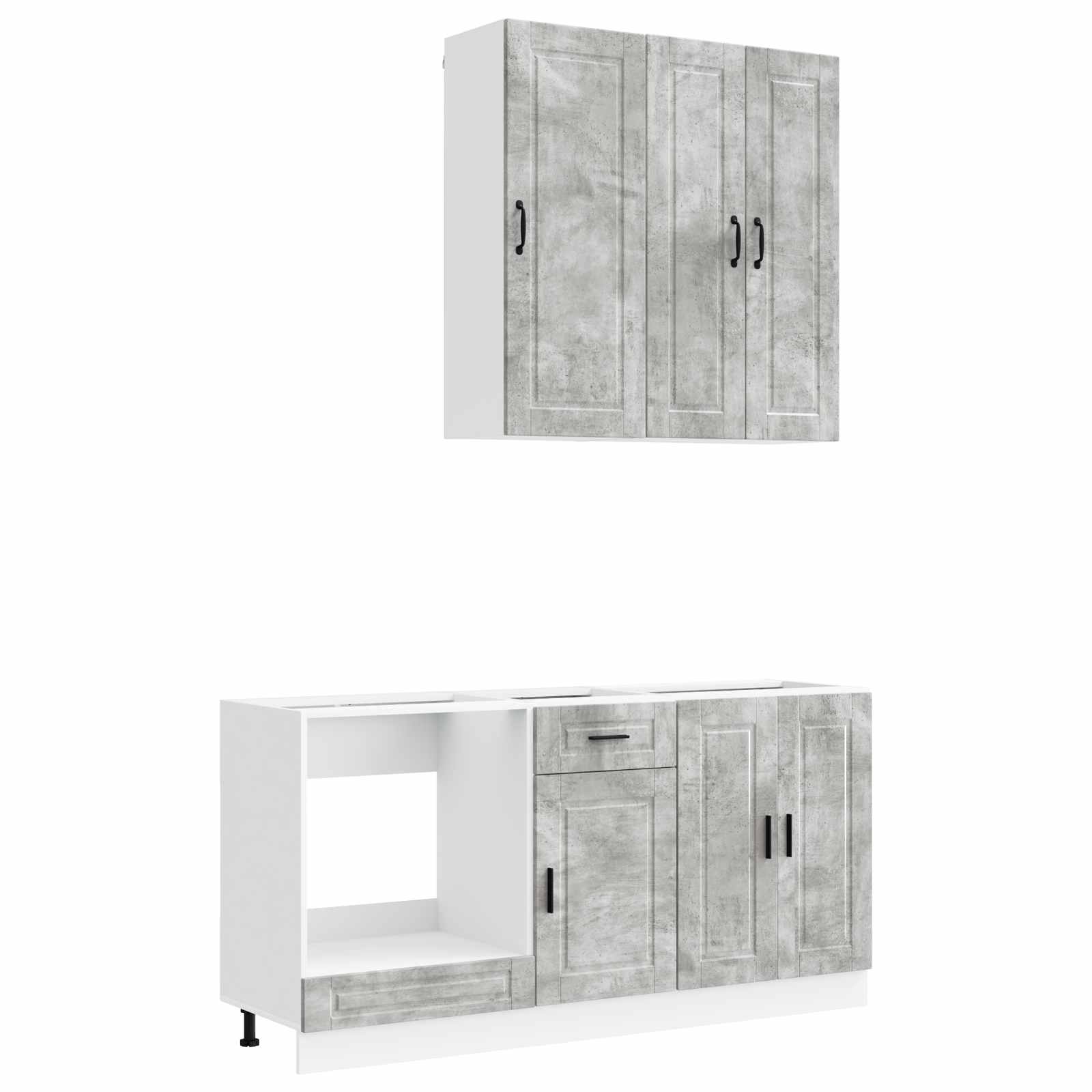 Kuhinjska jedinica PORTO 5 pcs Betonska siva Konstruirano drvo