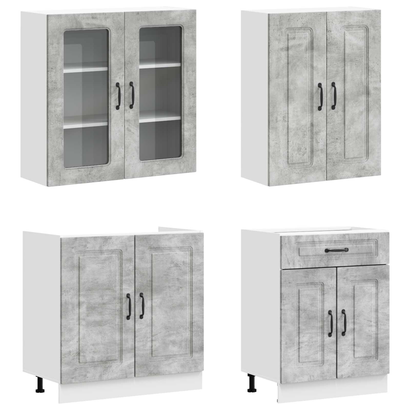 Kuhinjska jedinica KALMAR 4 pcs Betonska siva Konstruirano drvo