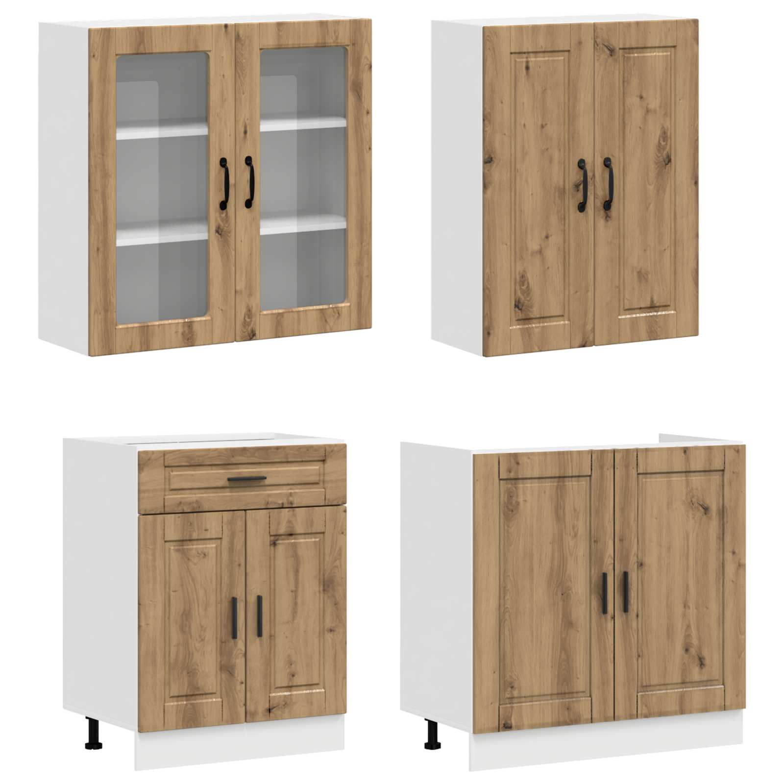 Kuhinjska jedinica PORTO 4 pcs Hrast artisan Konstruirano drvo