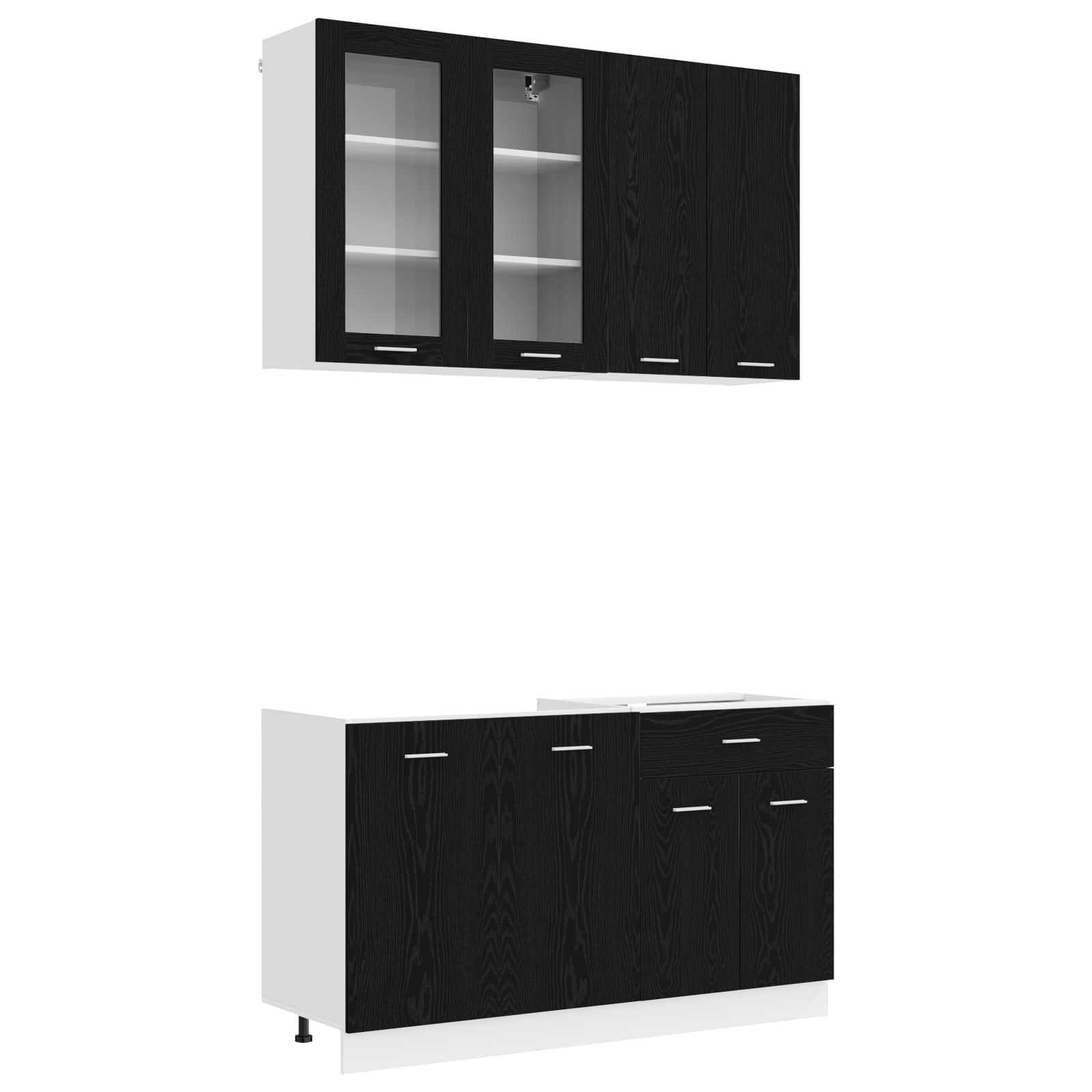 Kuhinjska jedinica LYON 4 pcs Crni hrast Konstruirano drvo