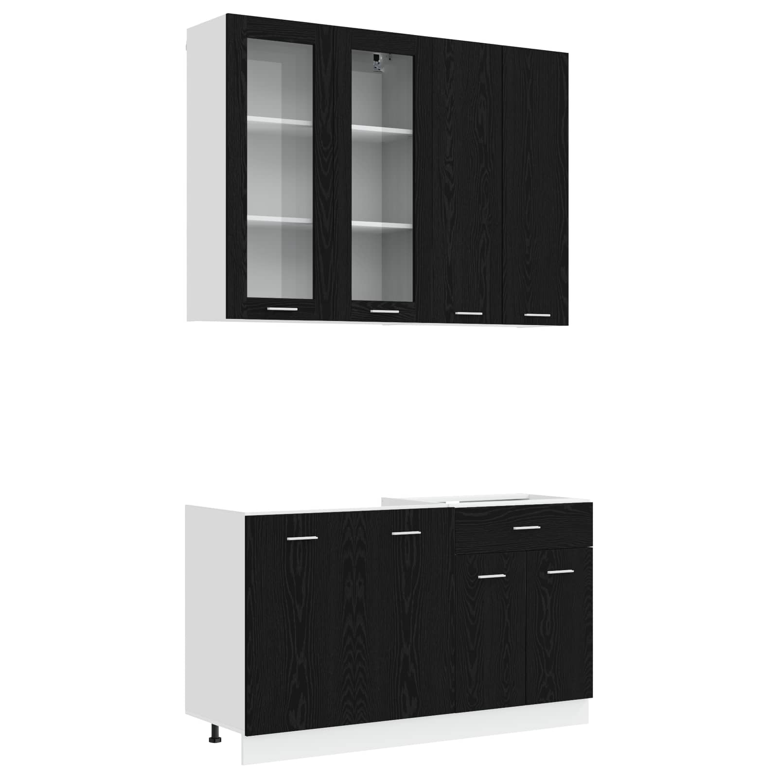 Kuhinjska jedinica LYON 4 pcs Crni hrast Konstruirano drvo
