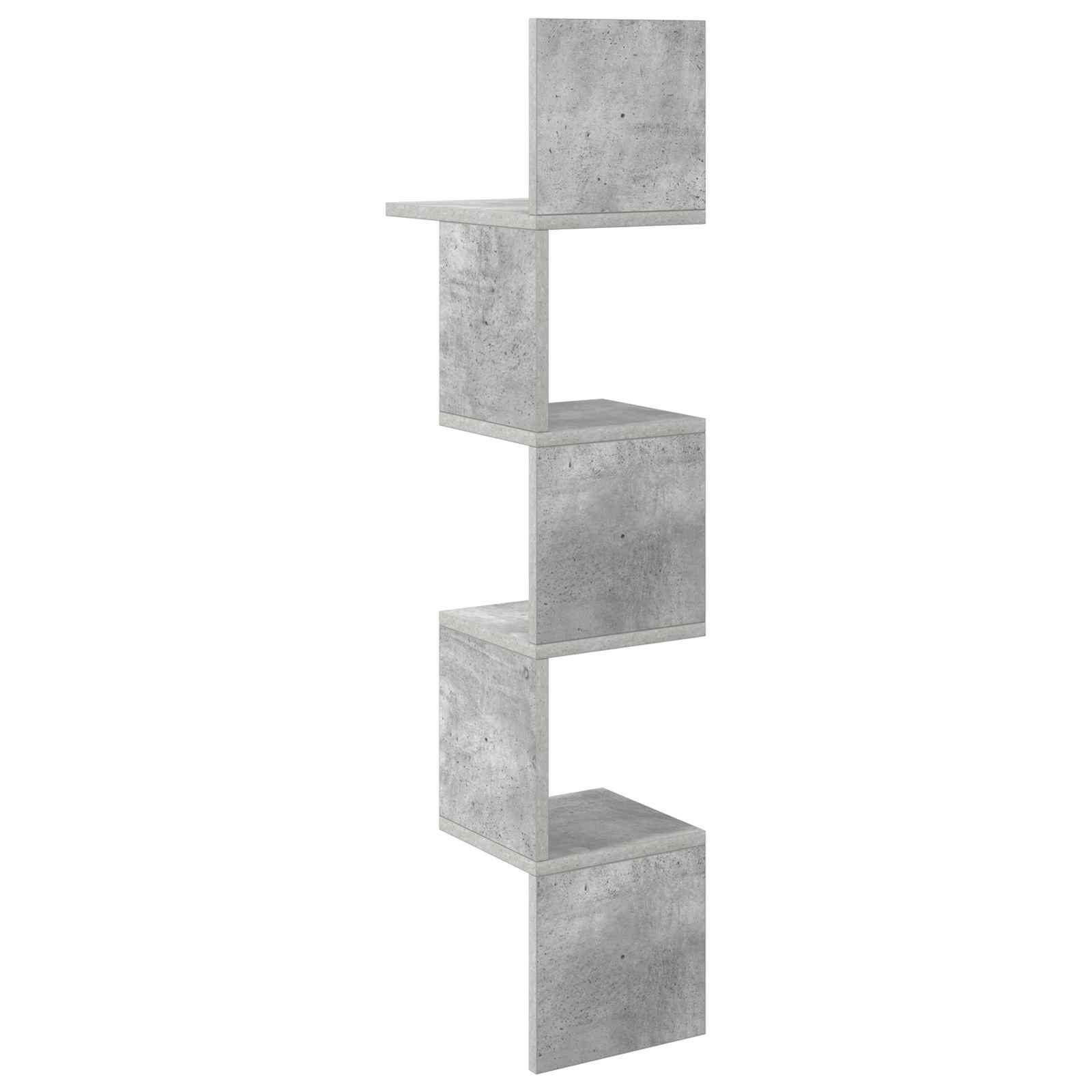 Polica na zidu Zidna montaža Betonska siva 32 x 21 x 107 cm