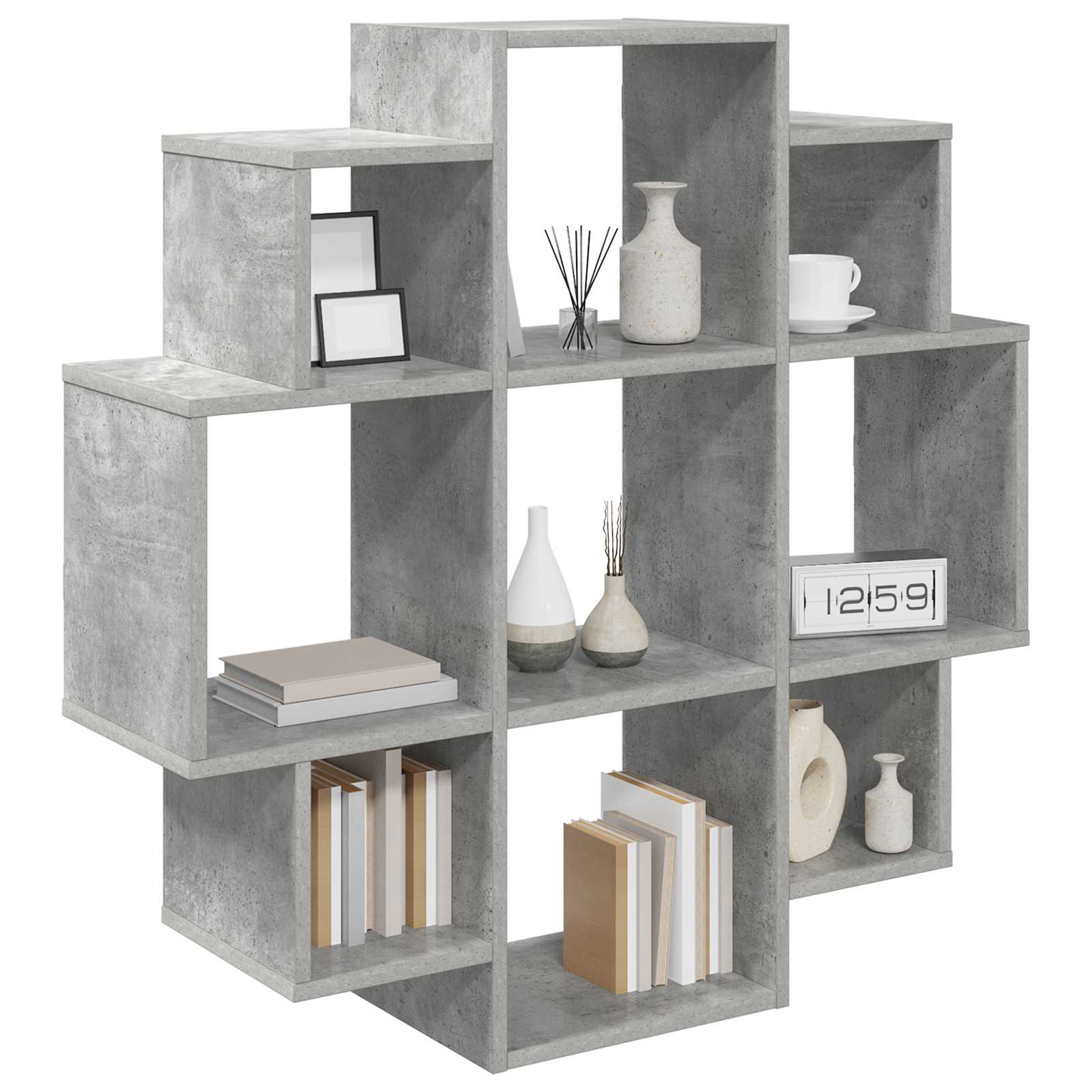 Polica na zidu Betonska siva 90 x 25 x 90 cm Konstruirano drvo