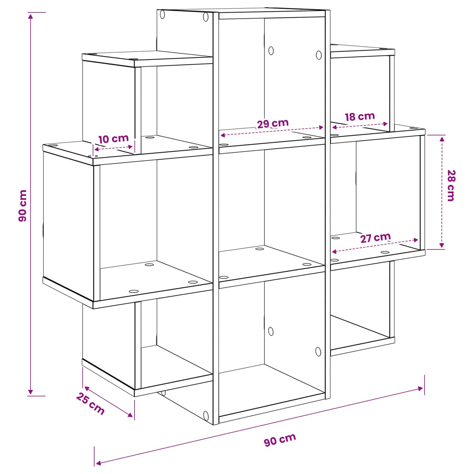Polica na zidu Betonska siva 90 x 25 x 90 cm Konstruirano drvo