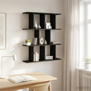 Polica na zidu Crni hrast 80 x 20 x 96 cm Konstruirano drvo