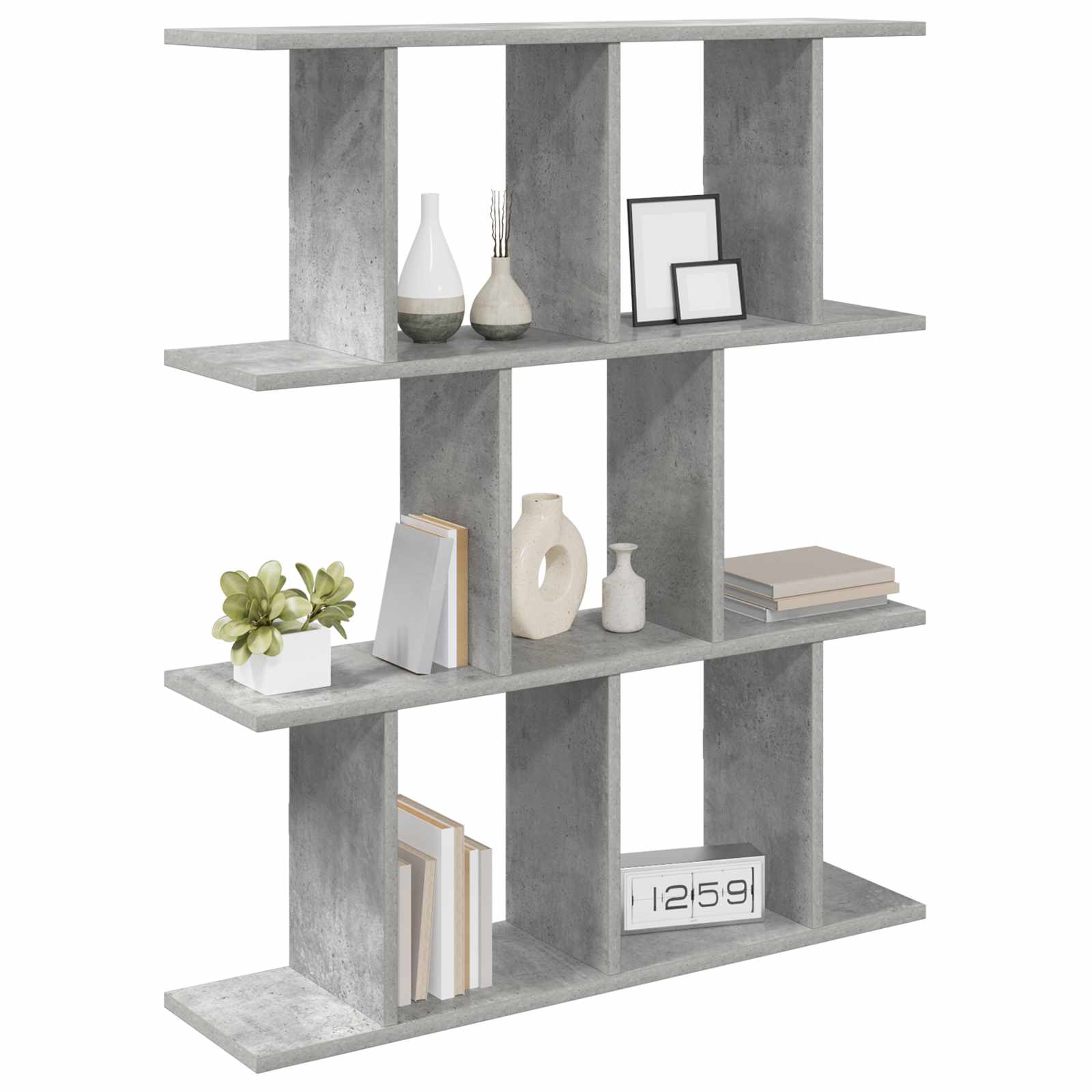 Polica na zidu Betonska siva 102 x 20 x 96 cm Konstruirano drvo