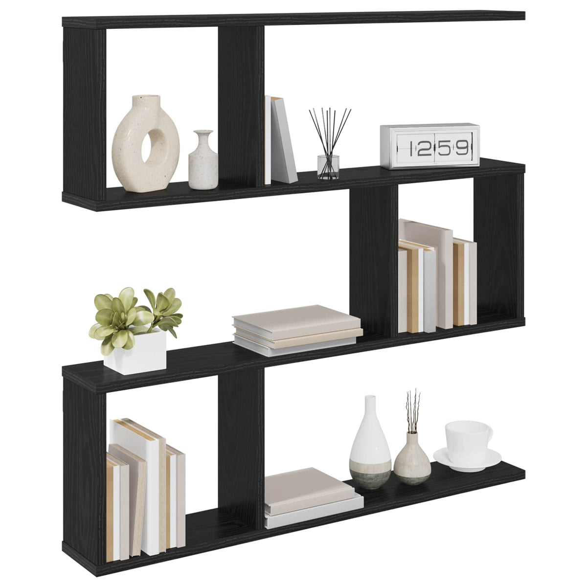 Polica na zidu Crni hrast 80 x 12 x 79,5 cm Konstruirano drvo