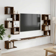 Polica za TV na zidu Dimljeni hrast 180 x 15 x 94 cm