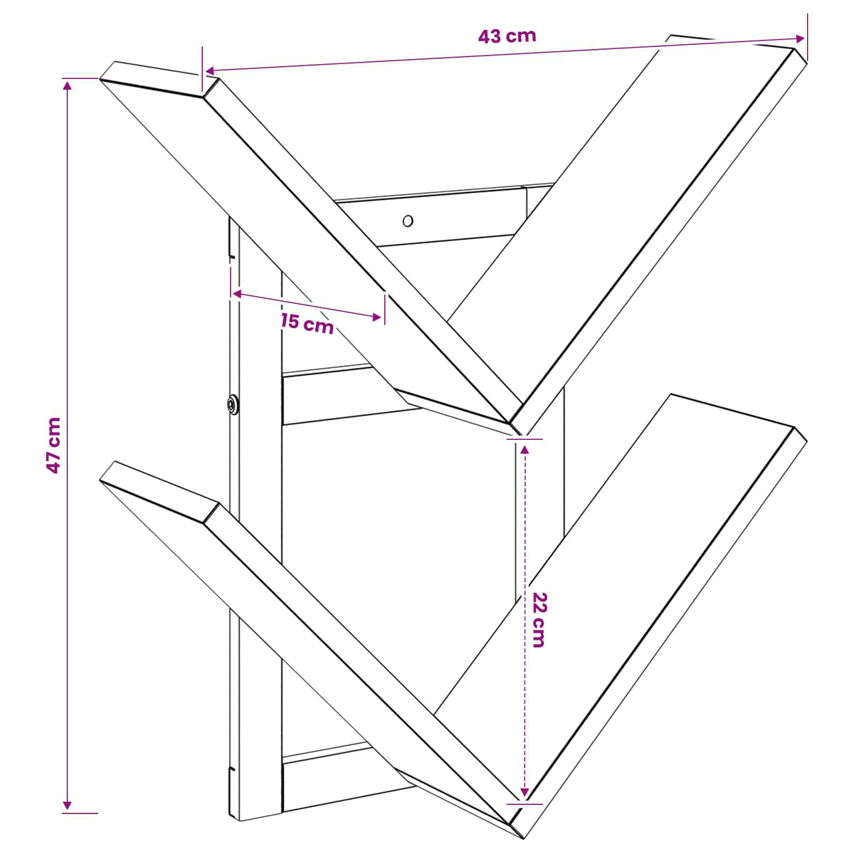 Floating polica za zid Staro drvo 43 x 15 x 47 cm