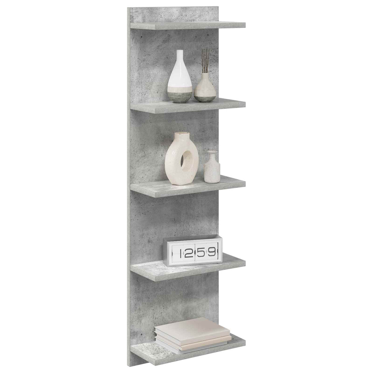 Polica na zidu 2 kom. Betonska siva 30 x 15 x 100 cm