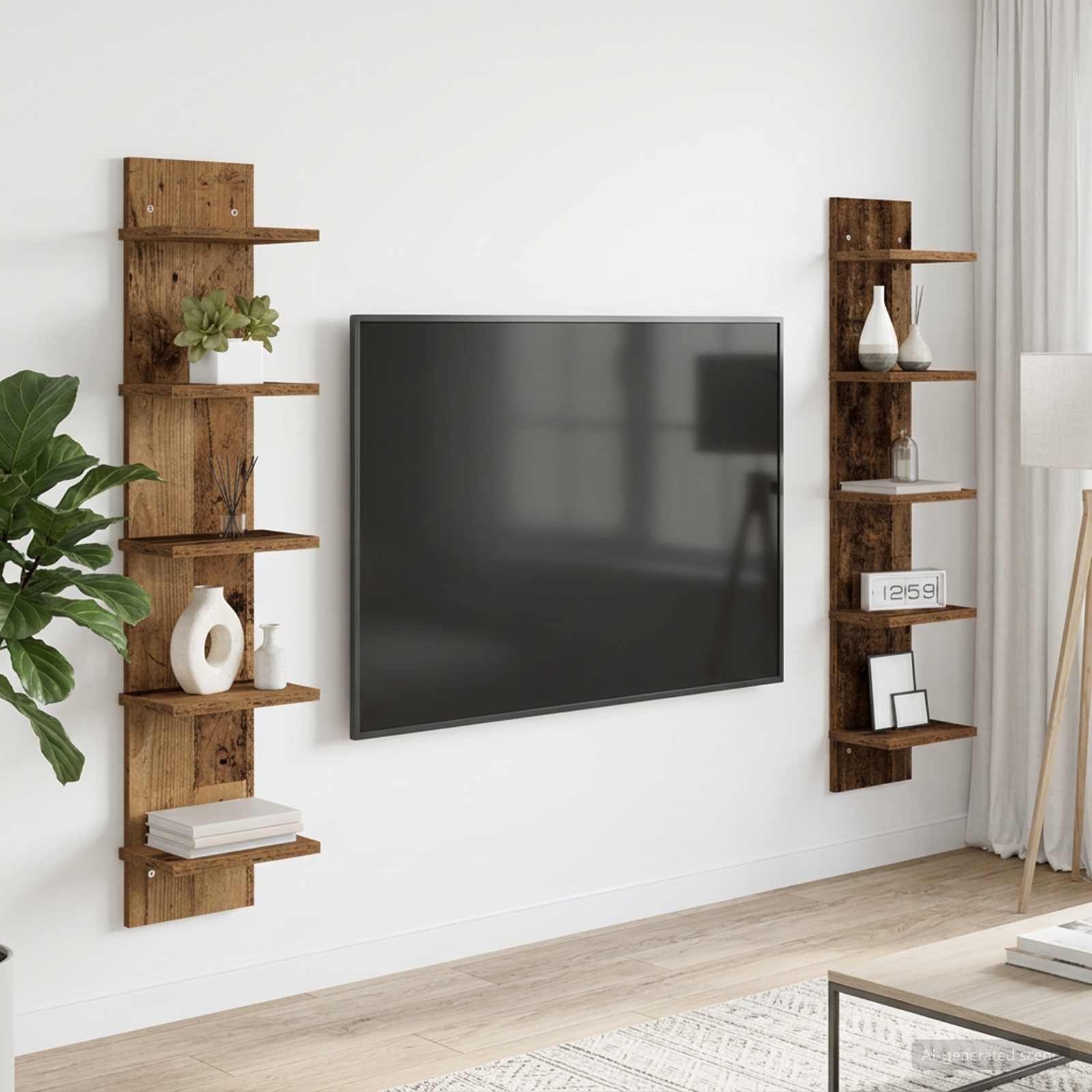 Polica na zidu 2 kom. Staro drvo 22 x 15 x 100 cm