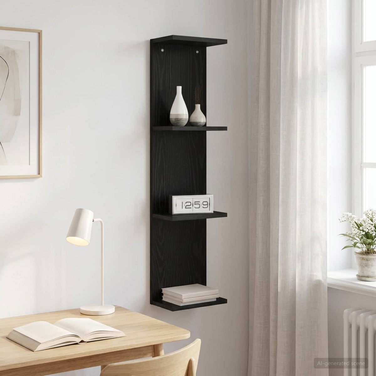 Polica na zidu Crni hrast 22 x 15 x 100 cm Konstruirano drvo