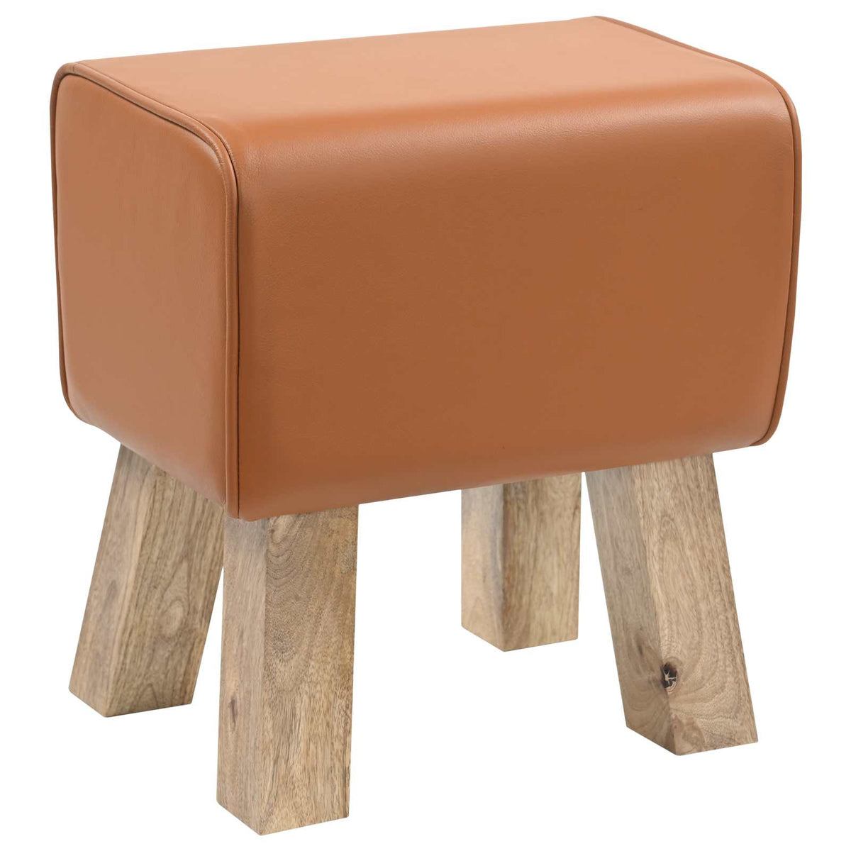 klupa 40 x 30 x 45 cm Prava koža Smeđa
