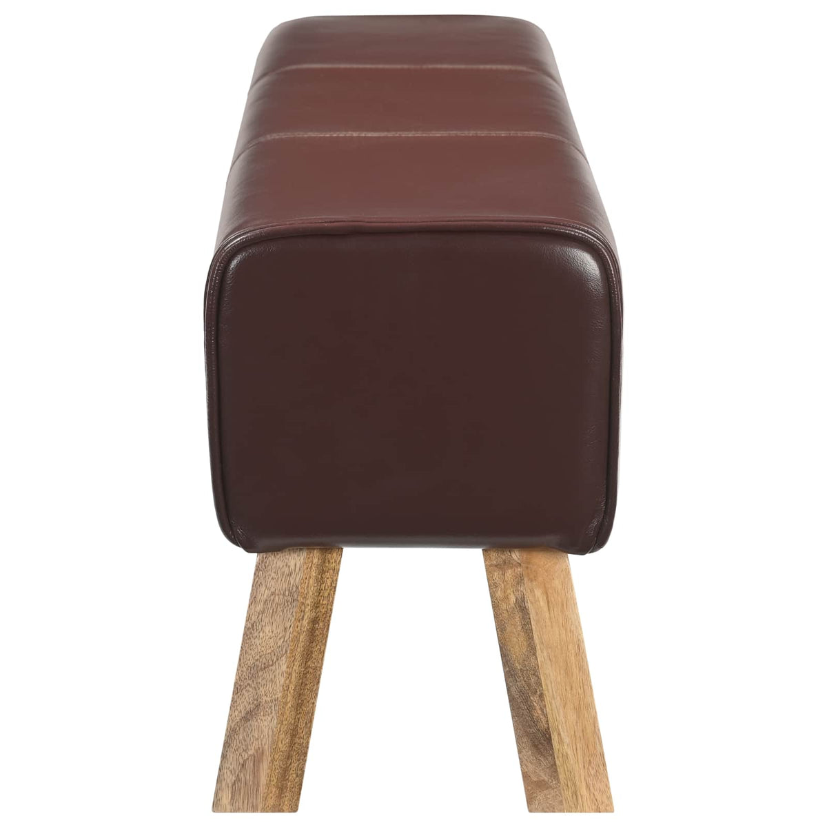 klupa 110 x 30 x 45 cm Prava koža Tamno smeđa