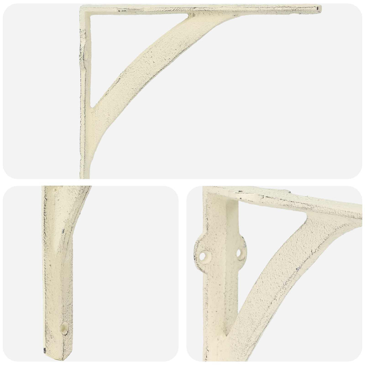 Nosači za zidne police 12 kom. Antič White 10 x 10 x 3 cm Čelik