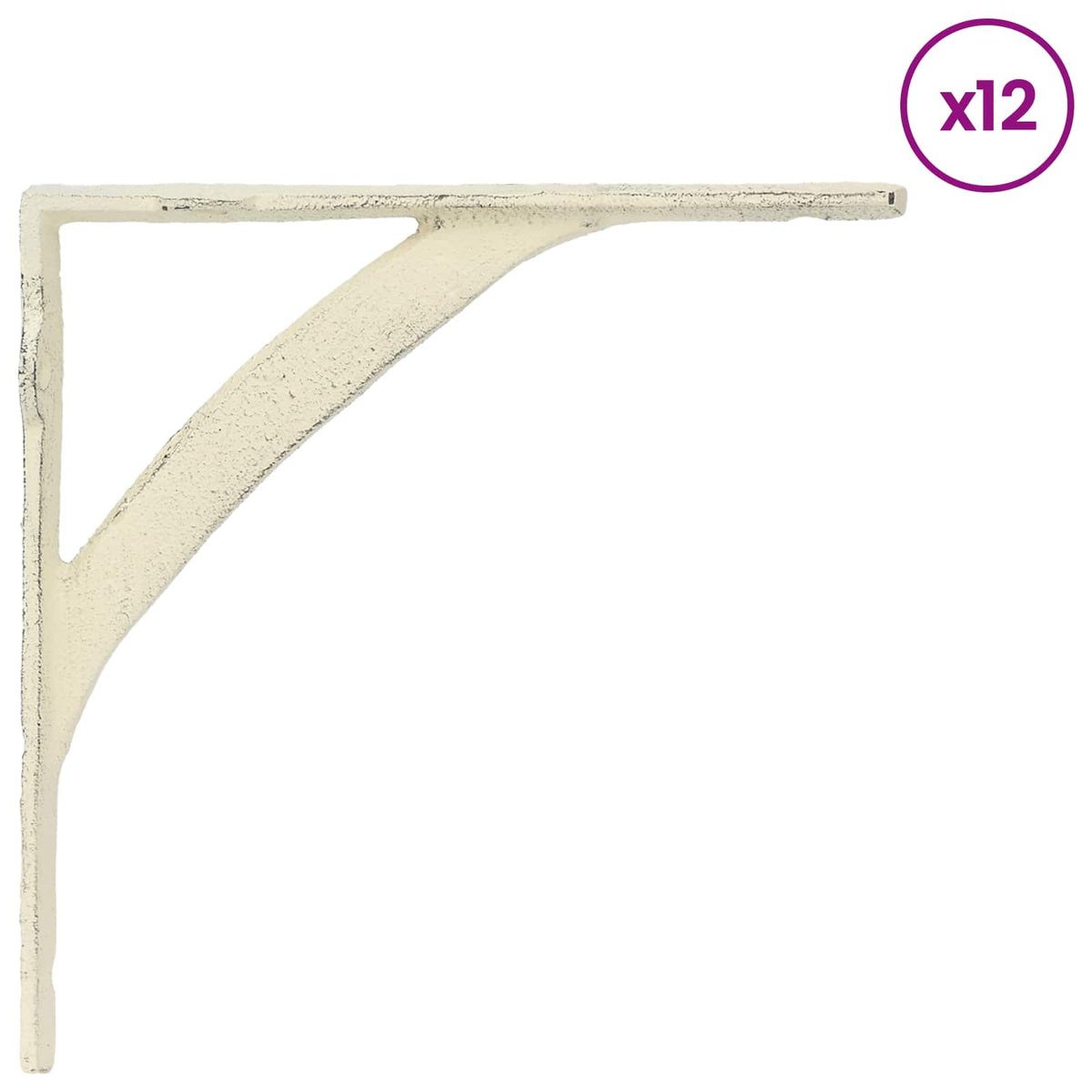 Nosači za zidne police 12 kom. Antič White 10 x 10 x 3 cm Čelik