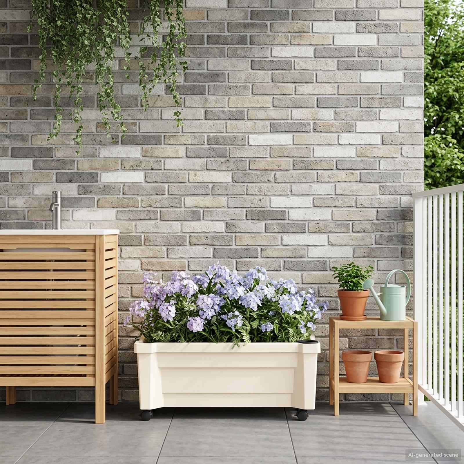 Calypso saksija s kotačima Bijela 79 x 35 x 33 cm PP
