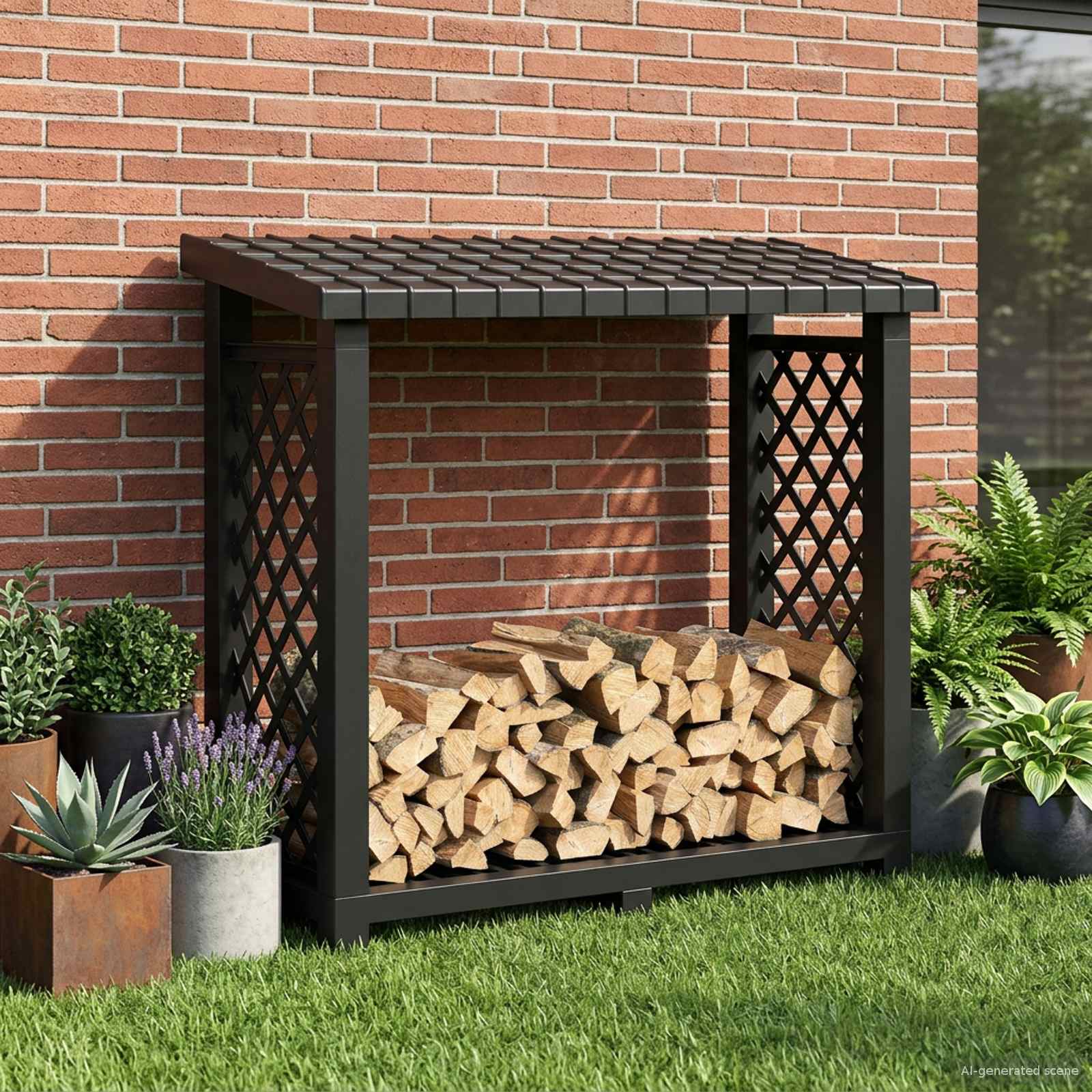 Drva za potpalu 114 x 46 x 101 cm PP Antracit