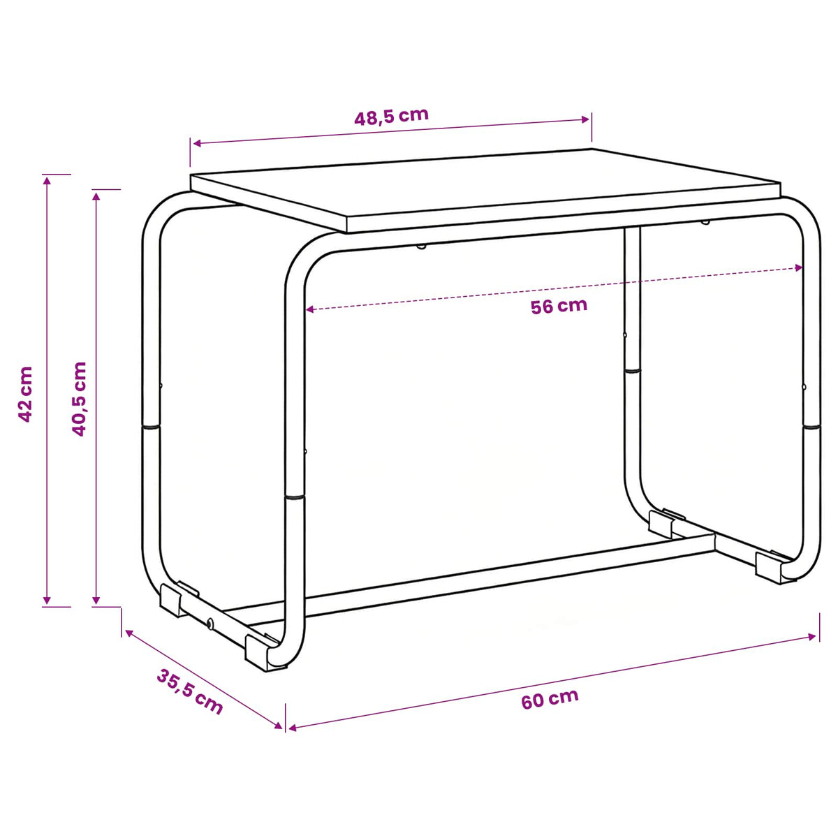 TV stalak 60 x 35.5 x 42 cm Siva Sonoma Konstruirano drvo
