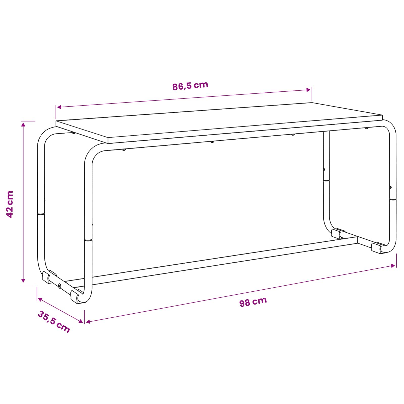 TV stalak 98 x 35.5 x 42 cm Hrast sonoma Konstruirano drvo