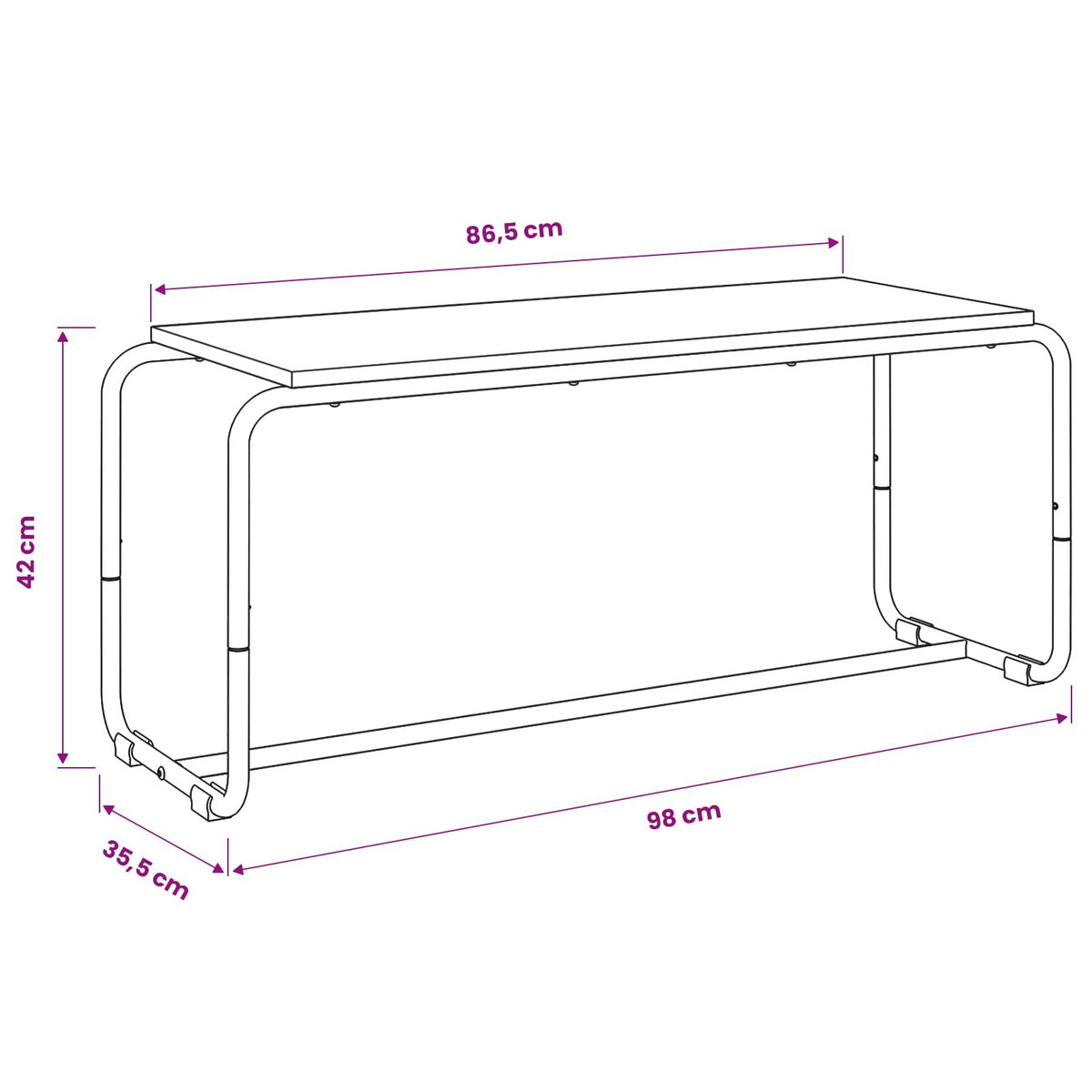 TV stalak 98 x 35.5 x 42 cm Hrast artisan Konstruirano drvo