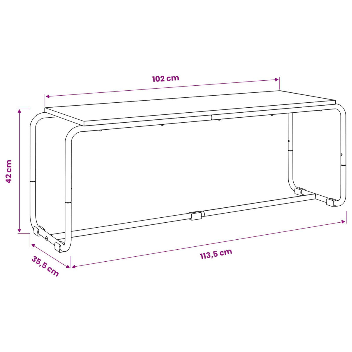 TV stalak 113.5 x 35.5 x 42 cm Hrast artisan Konstruirano drvo