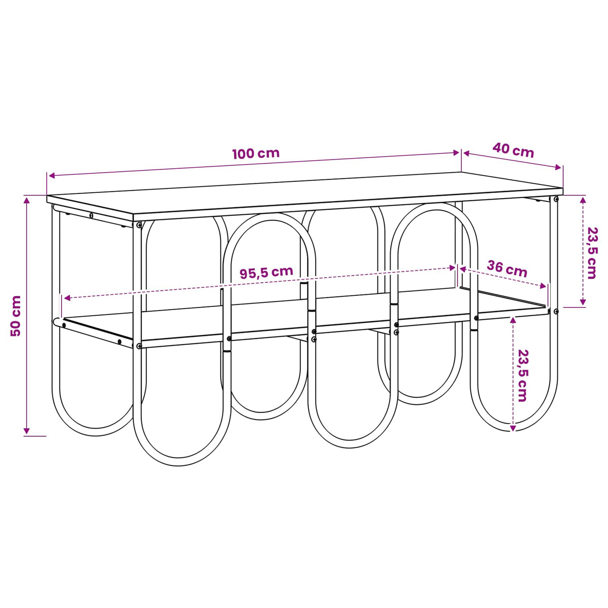 TV stalak 100 x 40 x 50 cm Hrast sonoma Konstruirano drvo