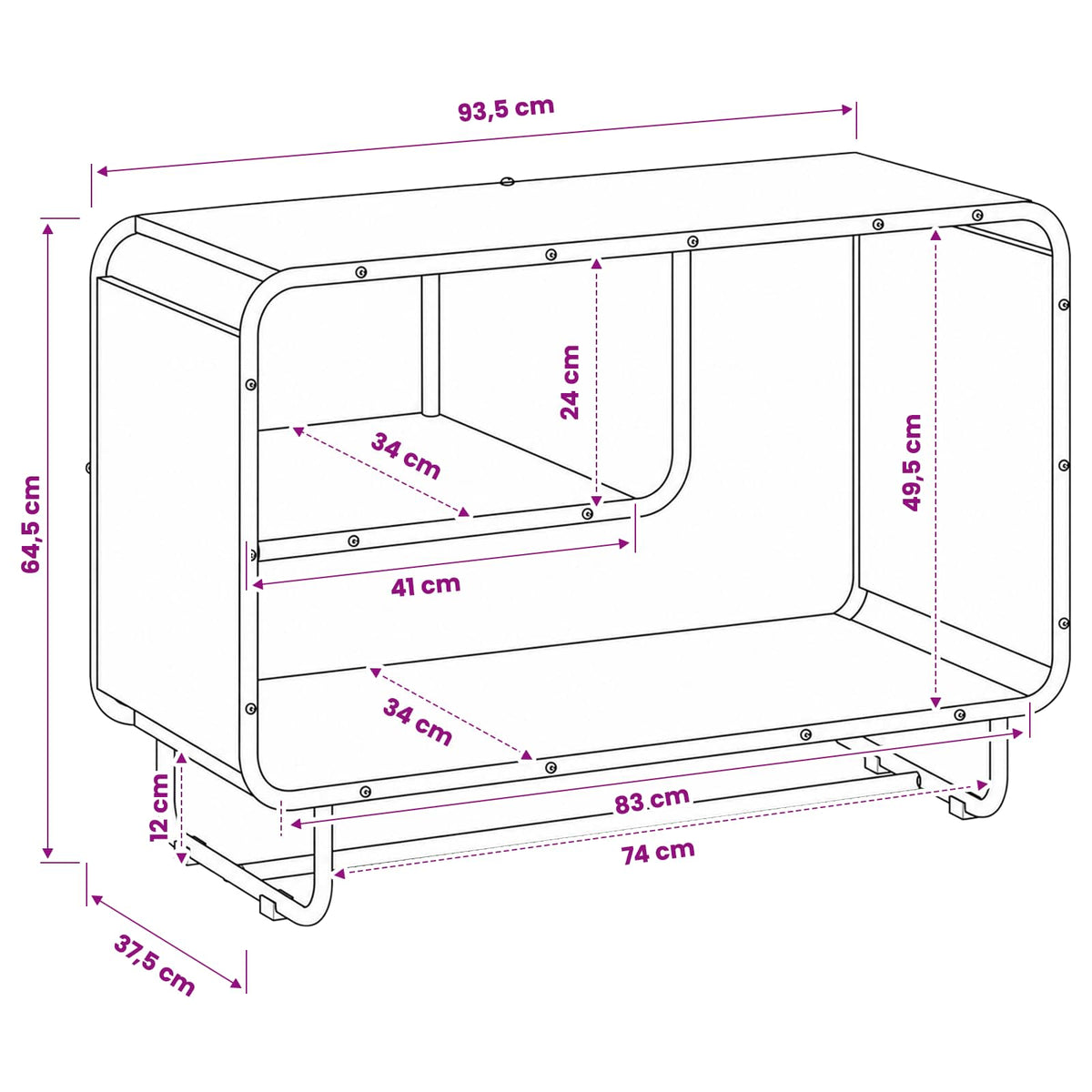 Komoda Staro drvo 93,5 x 37,5 x 64,5 cm Konstruirano drvo