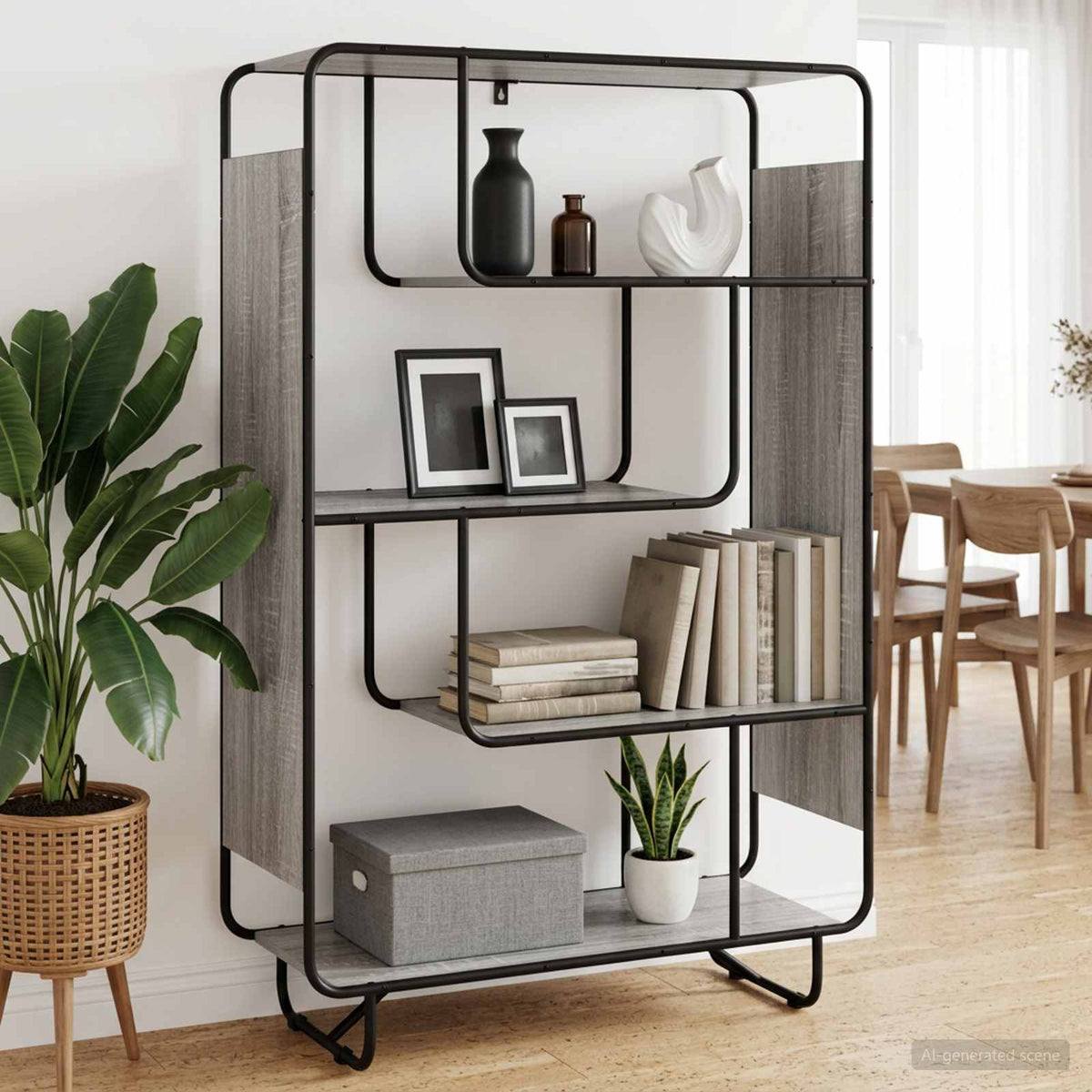 Visoka komoda Siva Sonoma Prerađeno drvo 93,5 x 37,5 x 144 cm