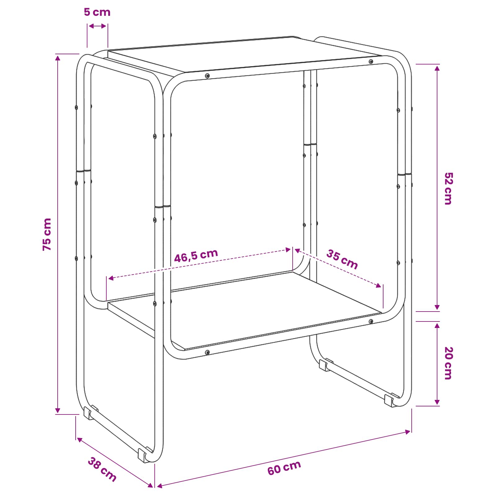 Komoda Siva Sonoma 60 x 38 x 75 cm Prerađeno drvo