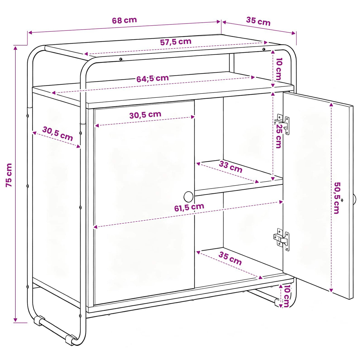 Komoda Staro drvo 68 x 35 x 75 cm Konstruirano drvo