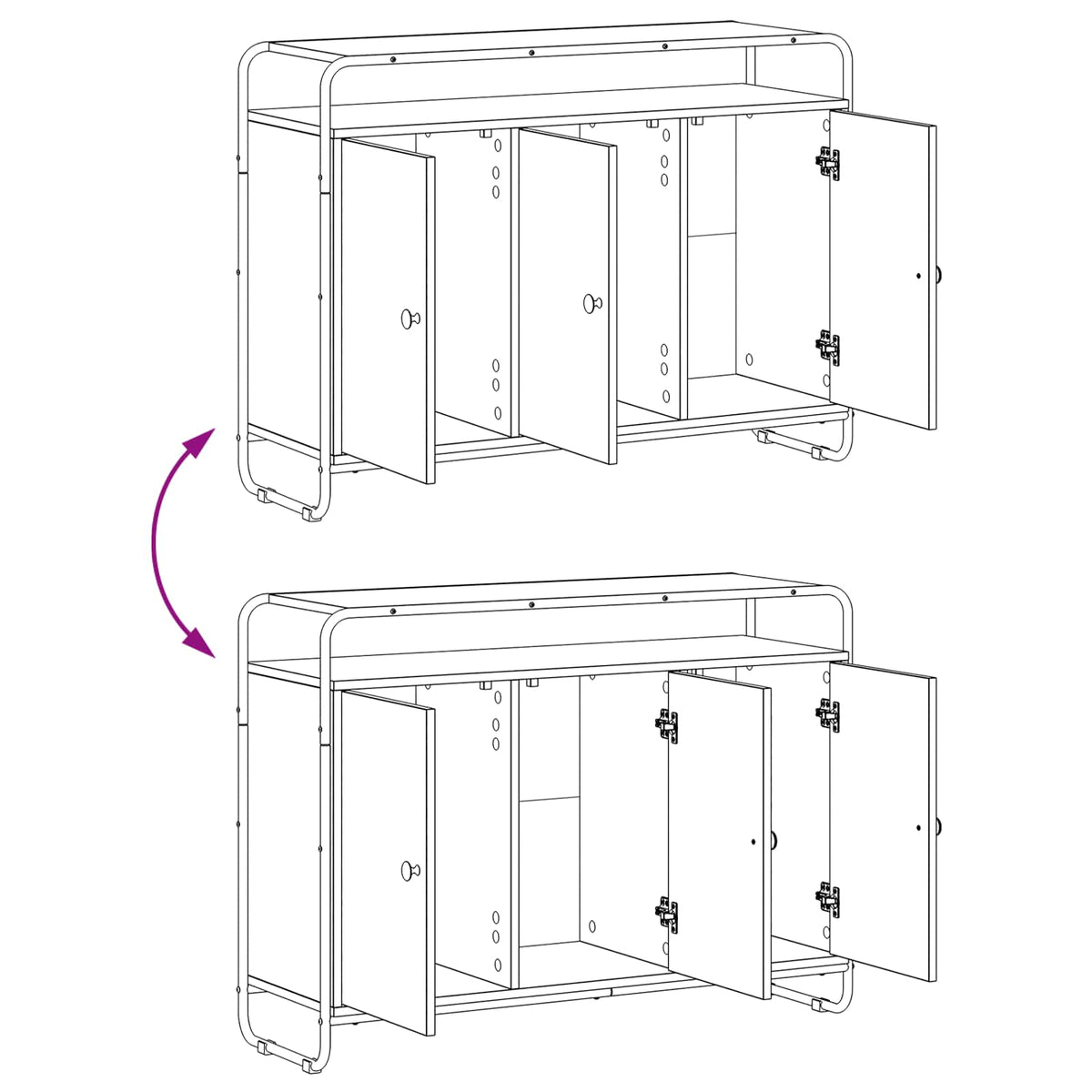 Komoda Crni hrast 102 x 35 x 75 cm Konstruirano drvo