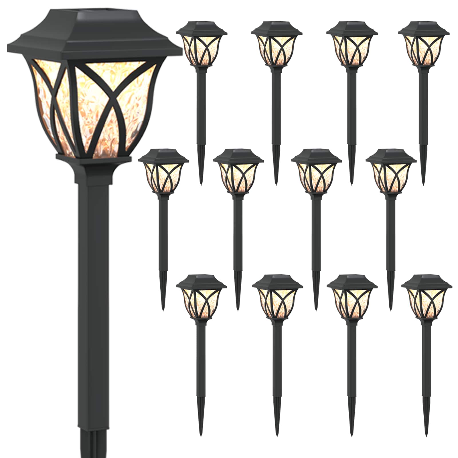 Solarna svjetla za vanjsku upotrebu s tlošcem 12 pcs 42 cm PP