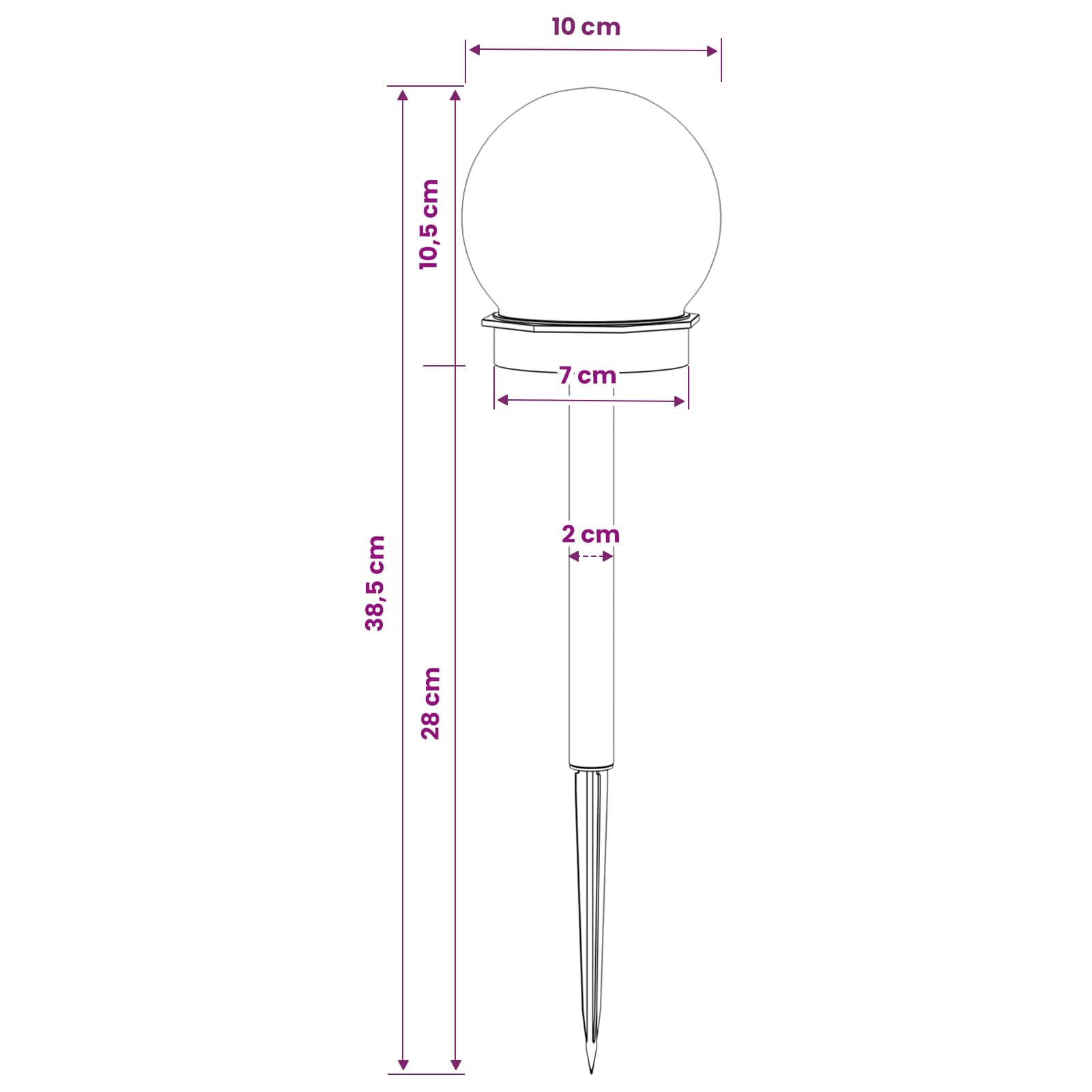 Solarna svjetla za vanjsku upotrebu s tlošcem 4 pcs 38,5 cm ABS